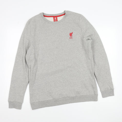 LFC Boys Grey Sweatshirt 16 Years Crew Neck Long Sleeve Logo Pullover