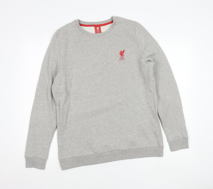 LFC Boys Grey Sweatshirt 16 Years Crew Neck Long Sleeve Logo Pullover
