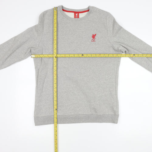 LFC Boys Grey Sweatshirt 16 Years Crew Neck Long Sleeve Logo Pullover
