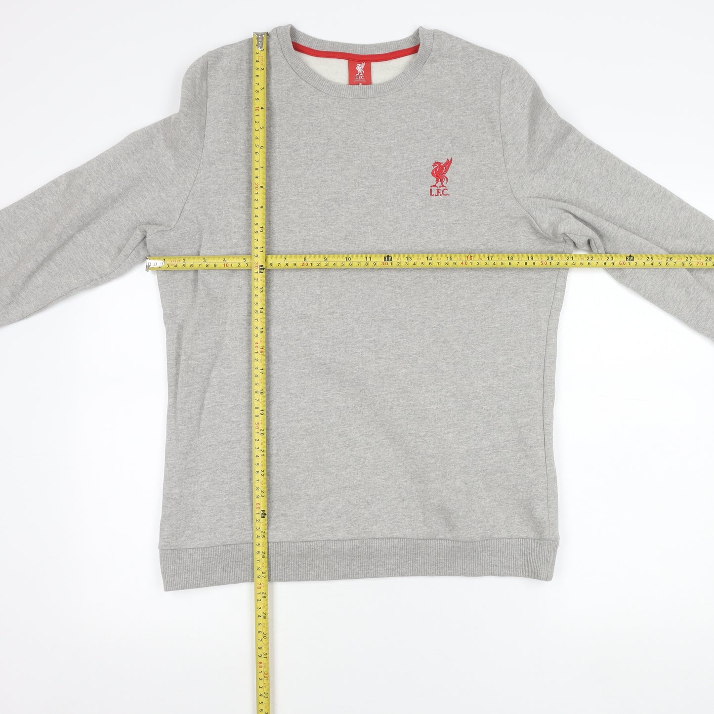 LFC Boys Grey Sweatshirt 16 Years Crew Neck Long Sleeve Logo Pullover
