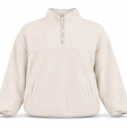 Dunnes Stores Women Ivory Fleece 1/4 Zip Sweatshirt Size L