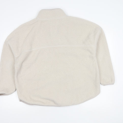 Dunnes Stores Women Ivory Fleece 1/4 Zip Sweatshirt Size L