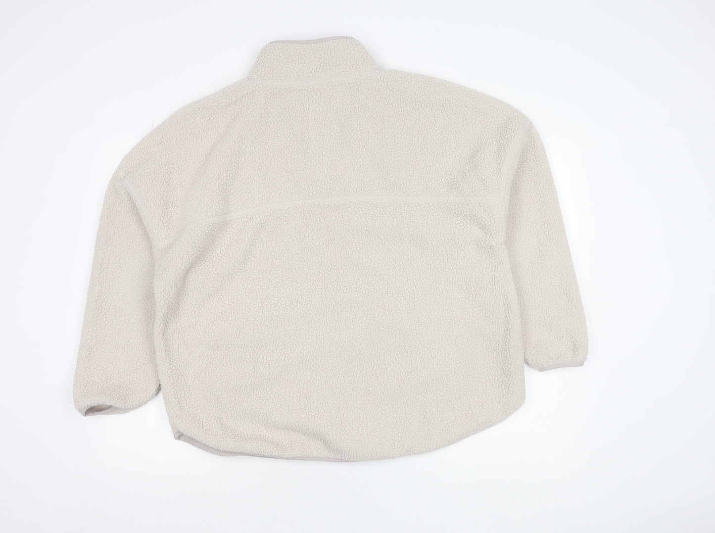 Dunnes Stores Women Ivory Fleece 1/4 Zip Sweatshirt Size L