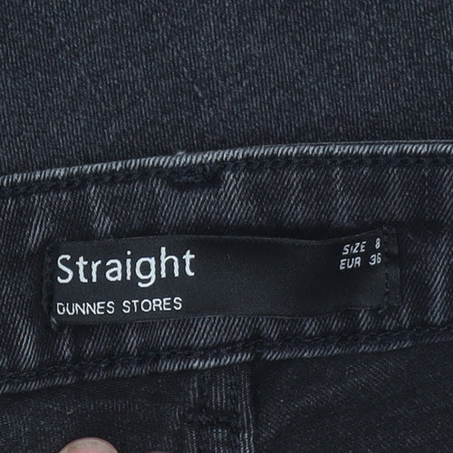 Dunnes Stores Womens Black Size 8 Straight Leg Denim Jeans