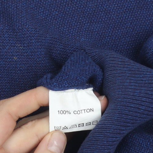 Tricot Denim Mens Blue Cotton Crew Neck Pullover Jumper Size M