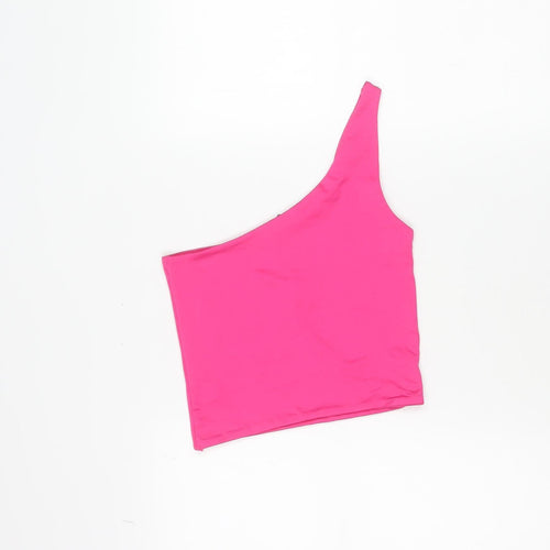 Stradivarius Women’s Pink One Shoulder Tank Top Size 6 Slim Fit