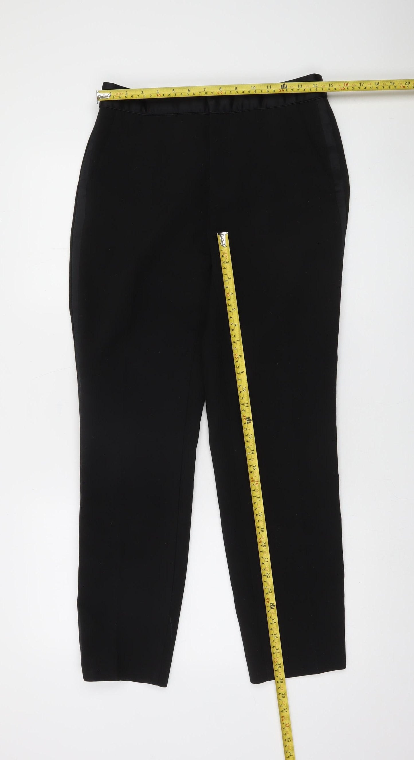 Zara Womens Black Slim Fit Tailored Trousers Size M
