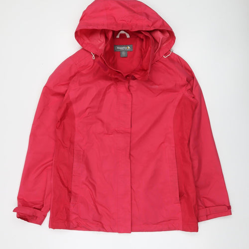Regatta Women Pink Waterproof Hooded Rain Jacket Size 12