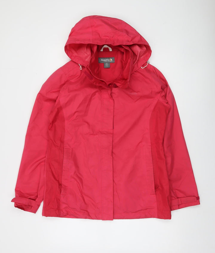 Regatta Women Pink Waterproof Hooded Rain Jacket Size 12