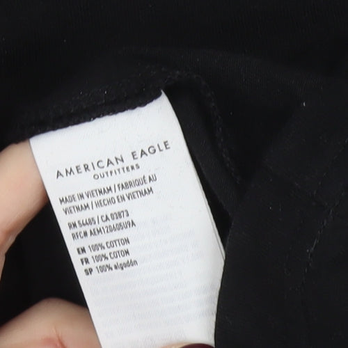American Eagle Men's Black Small Graphic T-Shirt Super Soft Cotton