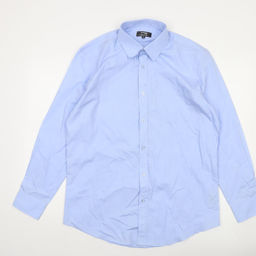 Dunnes Stores Men's Blue Regular Fit Long Sleeve Dress Shirt 16” 41cm