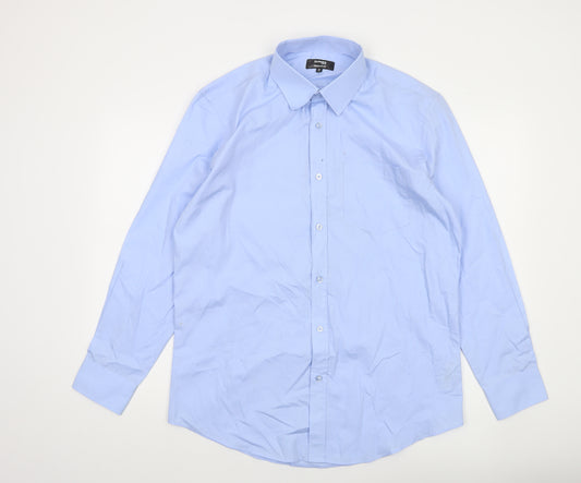 Dunnes Stores Men's Blue Regular Fit Long Sleeve Dress Shirt 16” 41cm