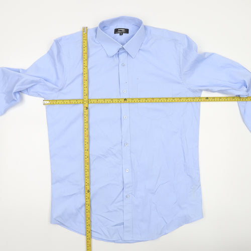 Dunnes Stores Men's Blue Regular Fit Long Sleeve Dress Shirt 16” 41cm