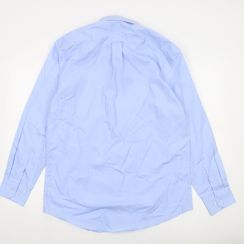 Dunnes Stores Men's Blue Regular Fit Long Sleeve Dress Shirt 16” 41cm