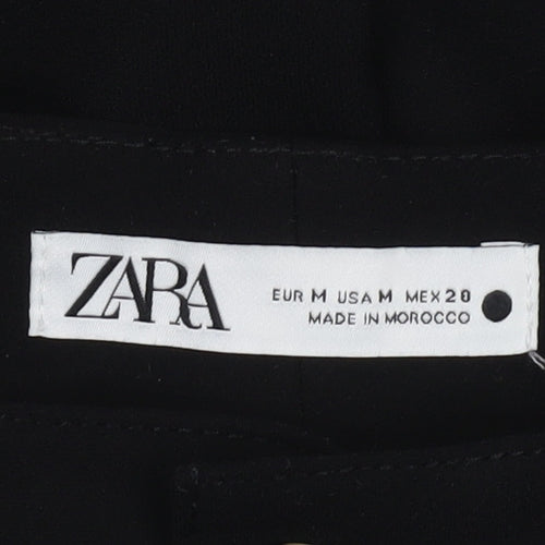 Zara Womens Black Medium Straight Leg Trousers Smart Workwear