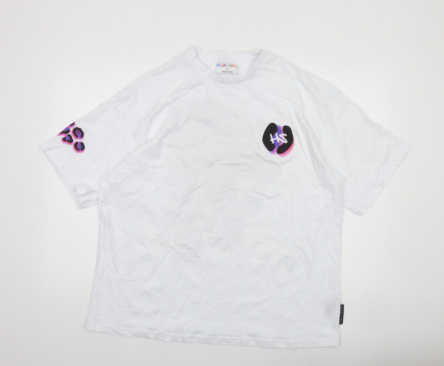 Helen Steele x Dunnes Stores Womens White Animal Print T-Shirt Size L