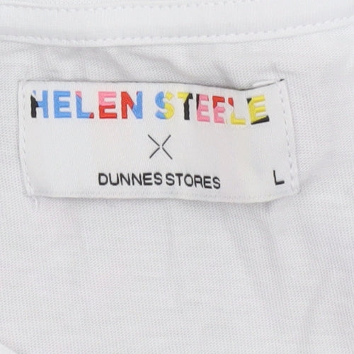 Helen Steele x Dunnes Stores Womens White Animal Print T-Shirt Size L