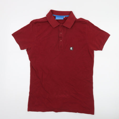 Supremebeing Men's Red Cotton Polo Shirt Size S Casual Classic Fit