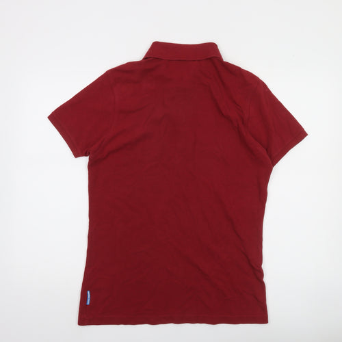 Supremebeing Men's Red Cotton Polo Shirt Size S Casual Classic Fit
