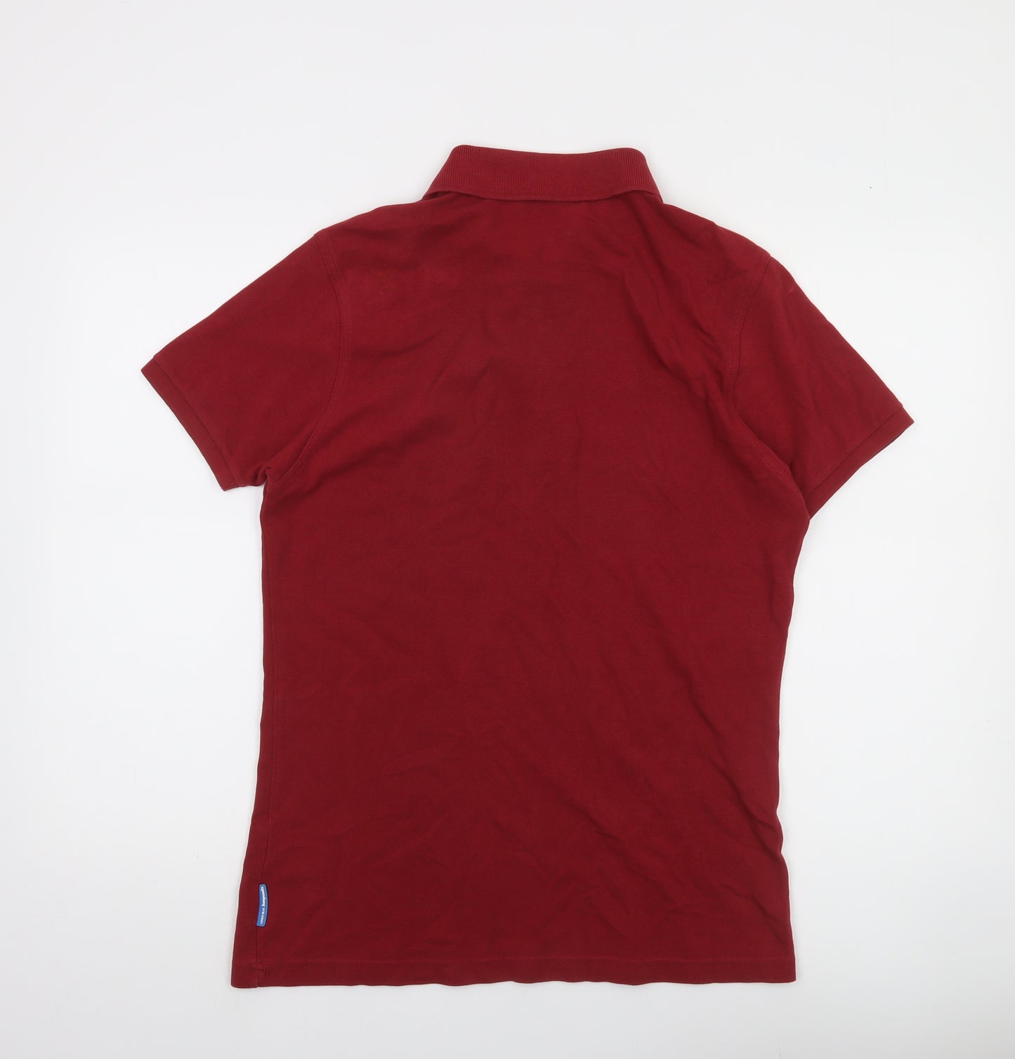 Supremebeing Men's Red Cotton Polo Shirt Size S Casual Classic Fit