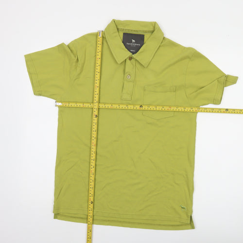Farrell & Brown Mens Green Cotton Polo Shirt Small Regular Fit