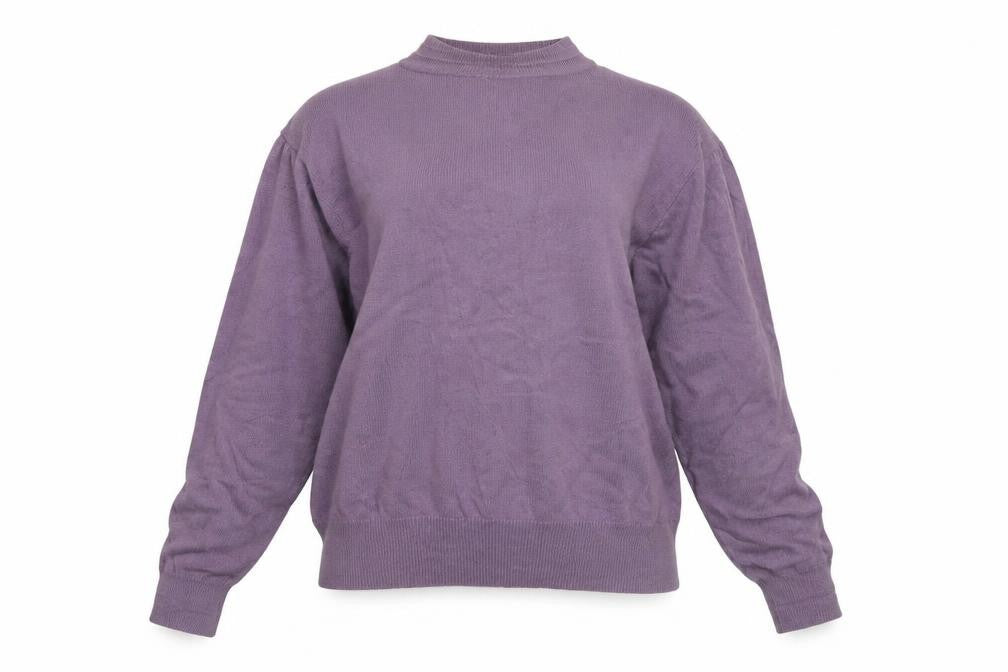 Front view of Sasha Women Purple, size 14, Ruffle V-Neck Long Sleeve jumper