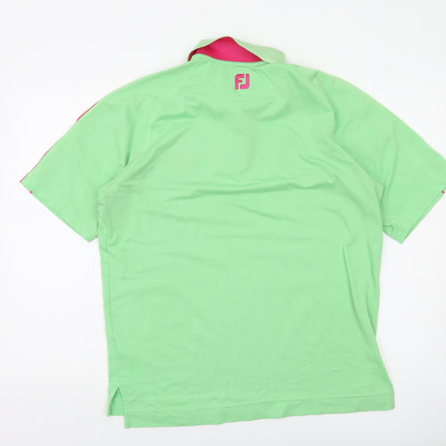 FootJoy Men's Green Short Sleeve Golf Polo Shirt Size M