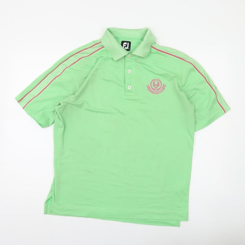FootJoy Men's Green Short Sleeve Golf Polo Shirt Size M