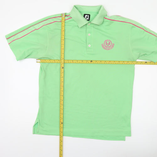 FootJoy Men's Green Short Sleeve Golf Polo Shirt Size M