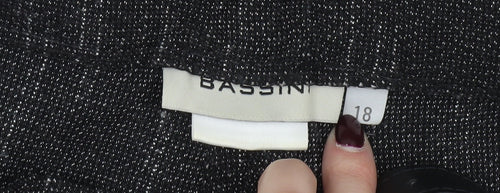 Bassini Women's Black Size 18 Straight Leg Stretch Knit Dress Pants