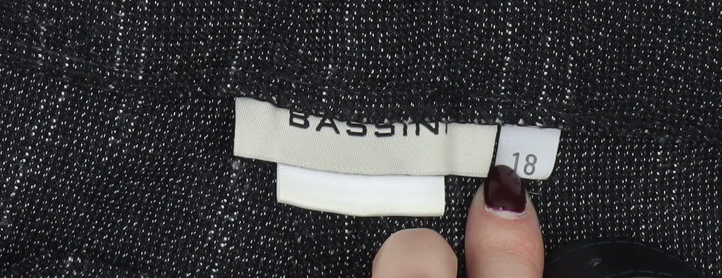 Bassini Women's Black Size 18 Straight Leg Stretch Knit Dress Pants