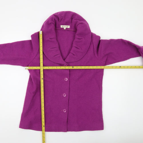 Clodagh Gallython Womens Purple Wool Jacket Size 14 Pleated Cuff