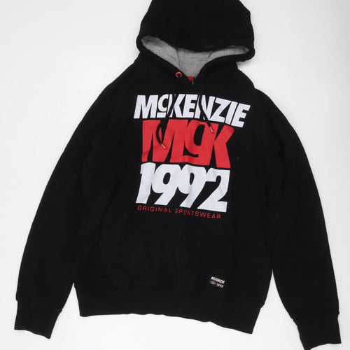 McKenzie Men's Black XL Pullover Hoodie Graphic Print Sportswear