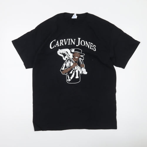Port & Company Men's Black Carvin Jones World Tour 2020-2021 Graphic T-Shirt Size L