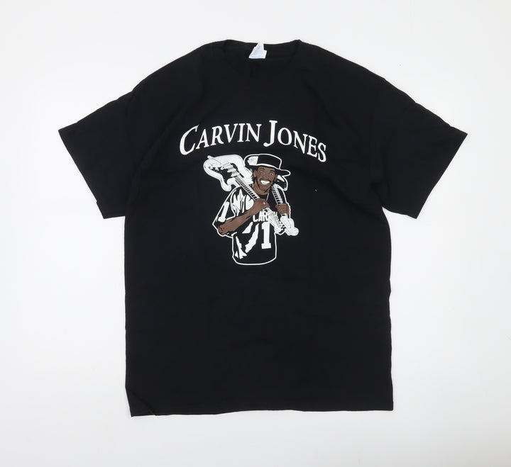 Port & Company Men's Black Carvin Jones World Tour 2020-2021 Graphic T-Shirt Size L