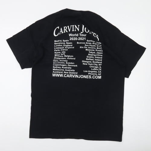 Port & Company Men's Black Carvin Jones World Tour 2020-2021 Graphic T-Shirt Size L