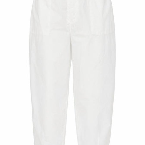 Carolyn Donnelly The Edit Women's White Cropped Cotton Trousers UK 18