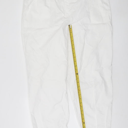 Carolyn Donnelly The Edit Women's White Cropped Cotton Trousers UK 18