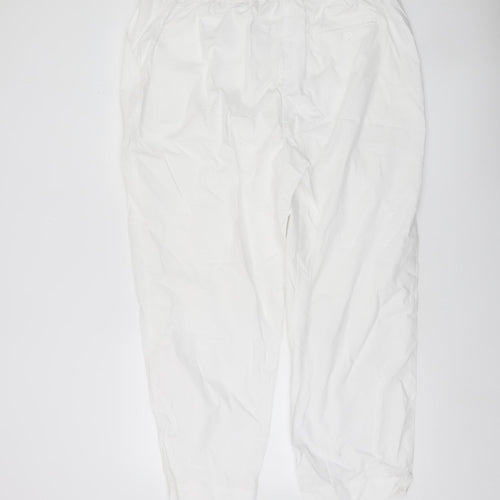 Carolyn Donnelly The Edit Women's White Cropped Cotton Trousers UK 18
