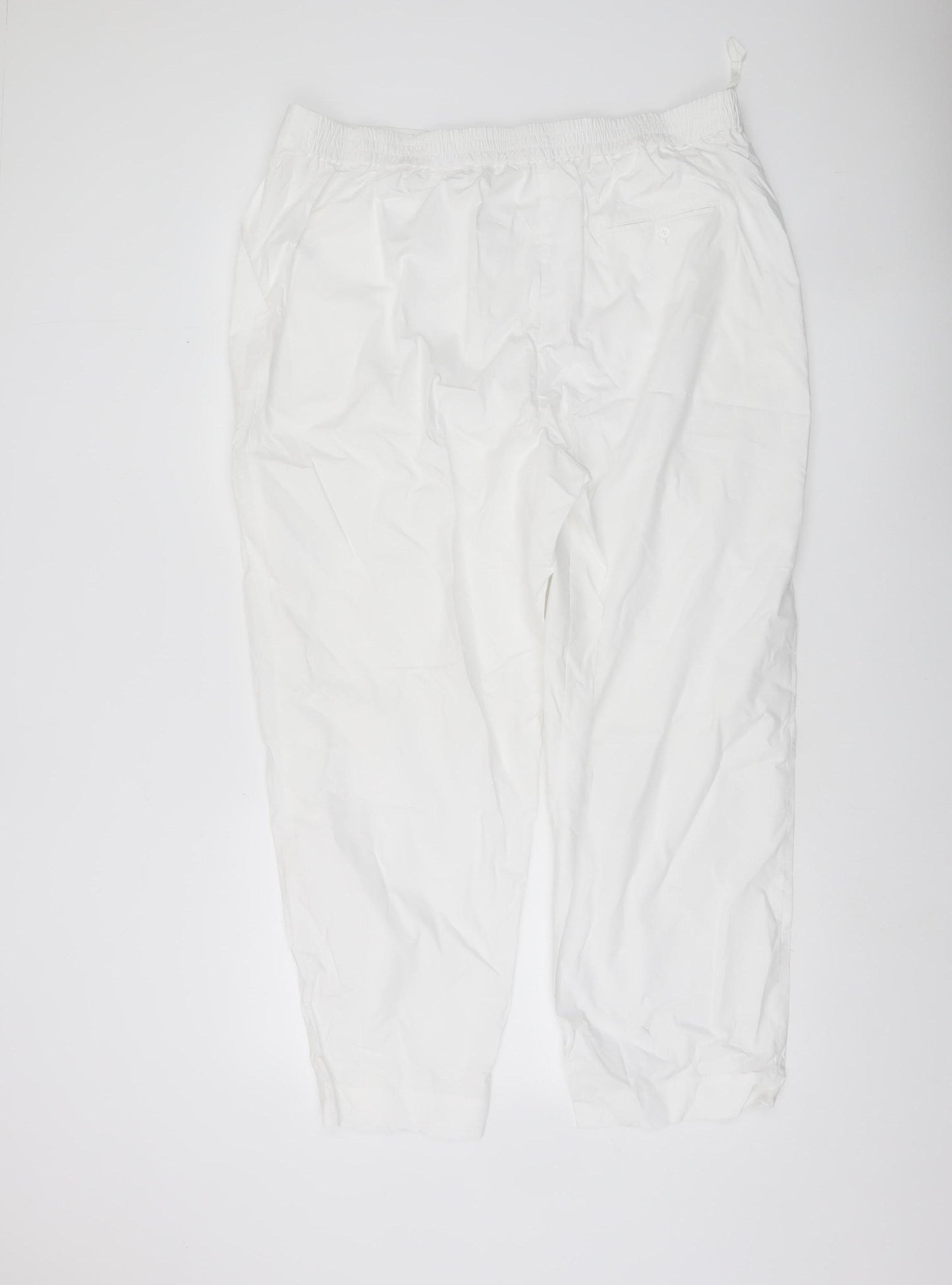 Carolyn Donnelly The Edit Women's White Cropped Cotton Trousers UK 18