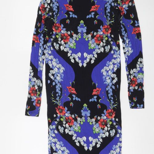 ASOS Women's Multicoloured Floral Bodycon Dress Size 8