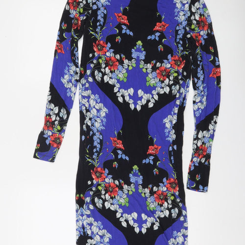ASOS Women's Multicoloured Floral Bodycon Dress Size 8