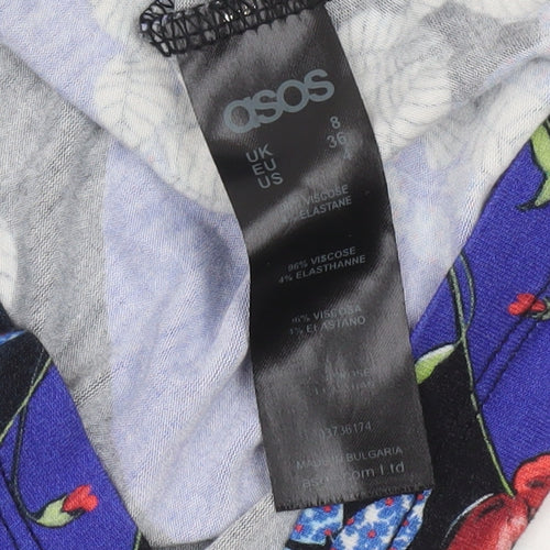 ASOS Women's Multicoloured Floral Bodycon Dress Size 8