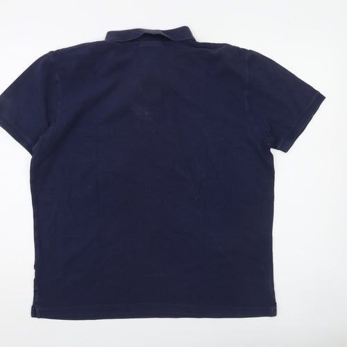 Springfield Men’s Blue Cotton Polo Shirt XL Classic Fit