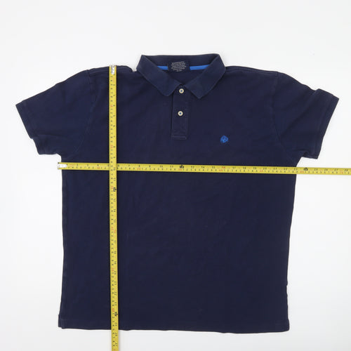Springfield Men’s Blue Cotton Polo Shirt XL Classic Fit