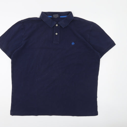 Springfield Men’s Blue Cotton Polo Shirt XL Classic Fit