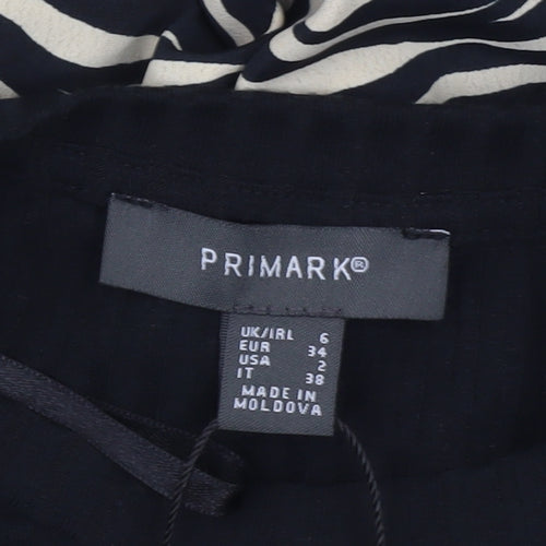 Primark Women’s Black Zebra Print Midi Bodycon Dress Size 6