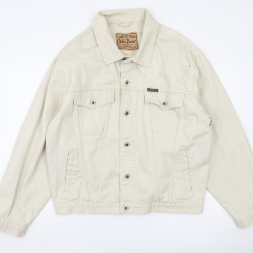 John Baner Men’s Beige Cotton Twill Basic Jacket Size 44 Regular