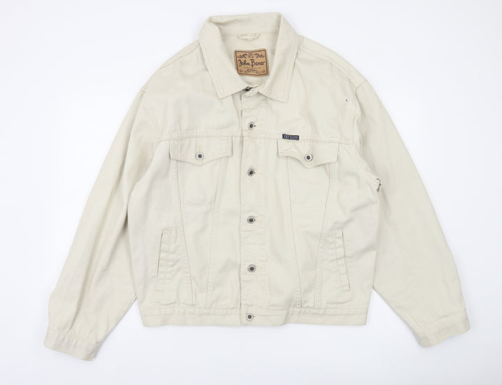 John Baner Men’s Beige Cotton Twill Basic Jacket Size 44 Regular