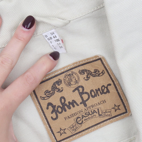 John Baner Men’s Beige Cotton Twill Basic Jacket Size 44 Regular